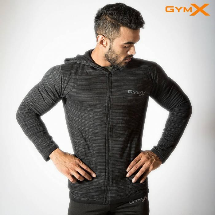 GymX Mens Cotton Legacy Hoodies- Jet Black - Sale