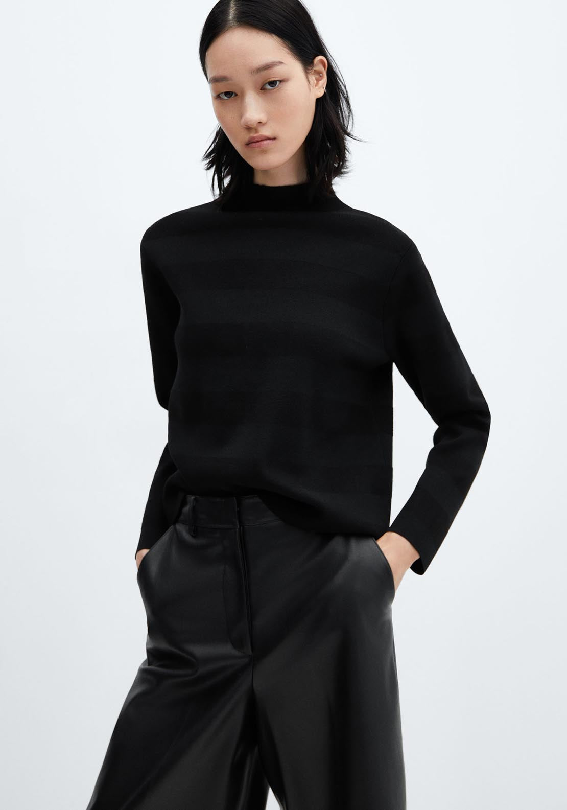 High collar sweater