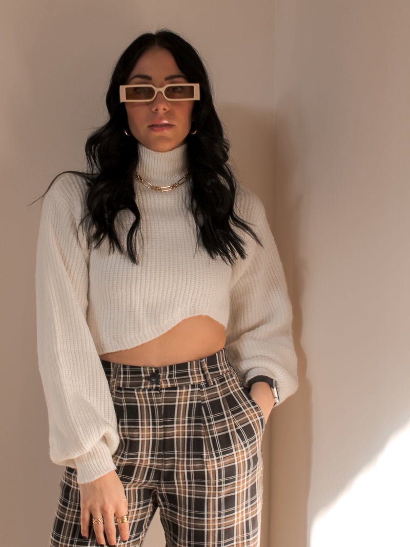 HIGH STAKES CROPPED SWEATER