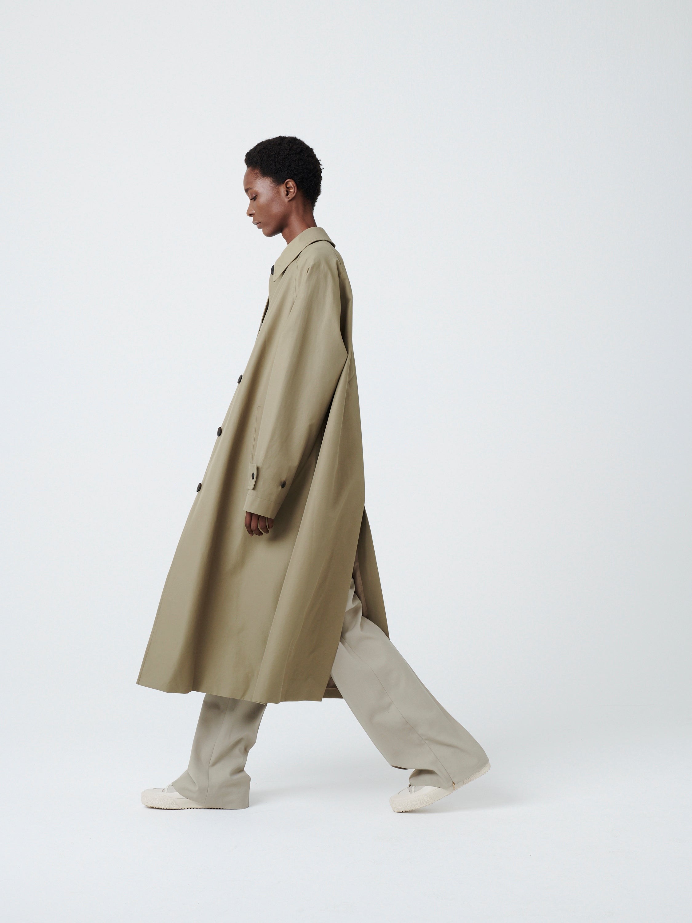 Holin Coated Cotton Coat in Birch