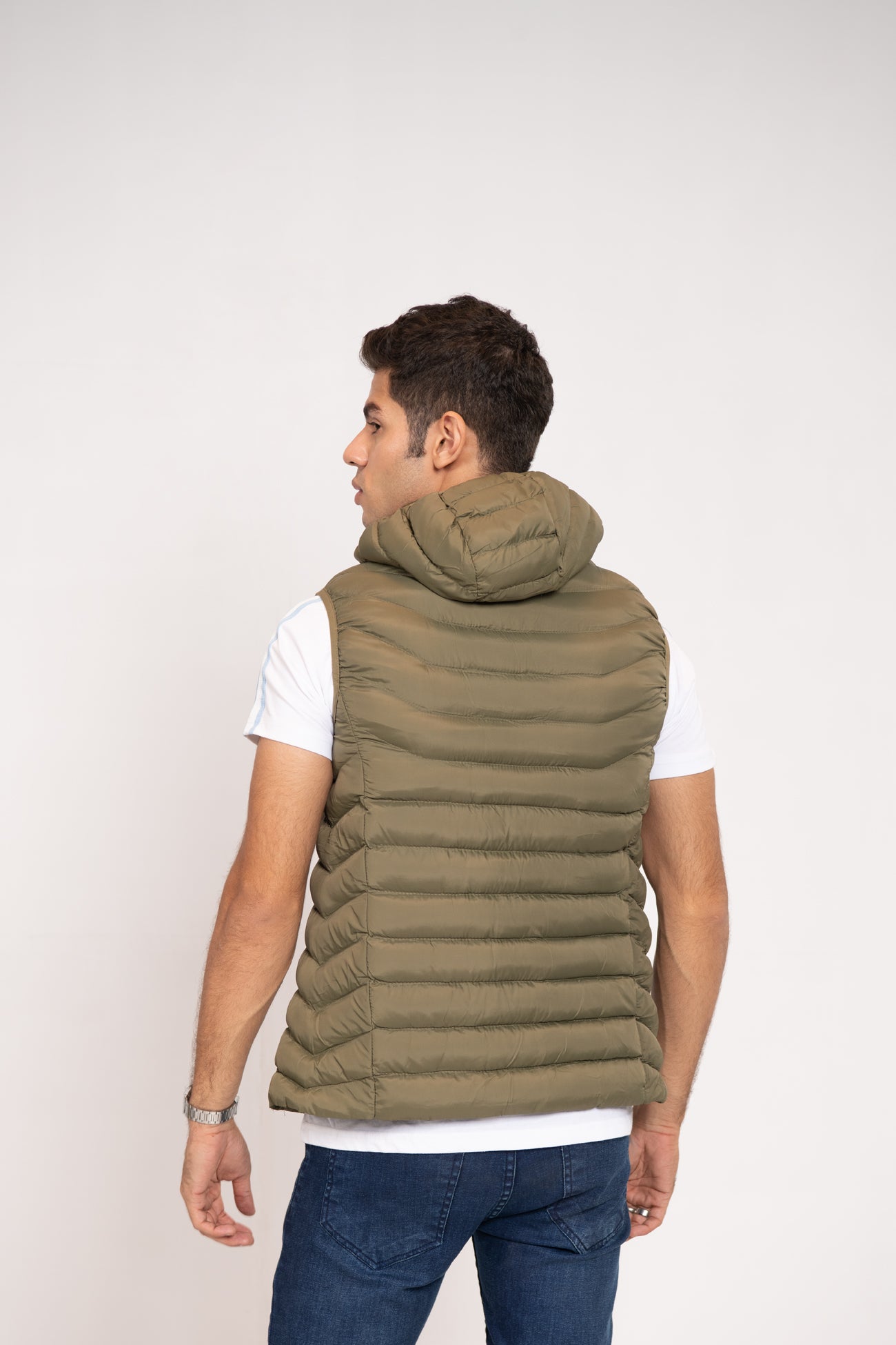 HOODED PADDED GILET