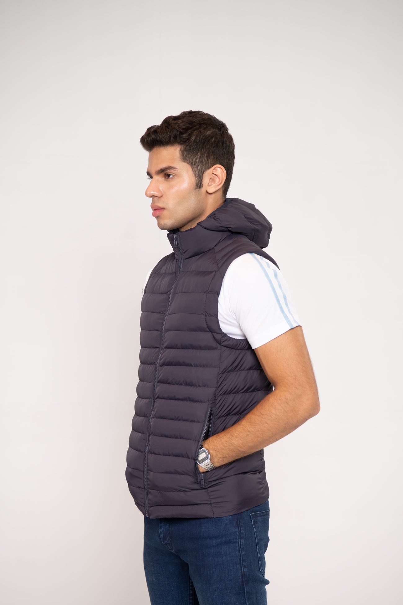 HOODED PUFFER GILET