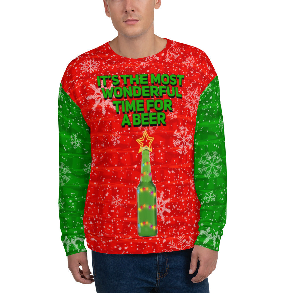 It's the Most Wonderful Time for A Beer Ugly Christmas Sweatshirt