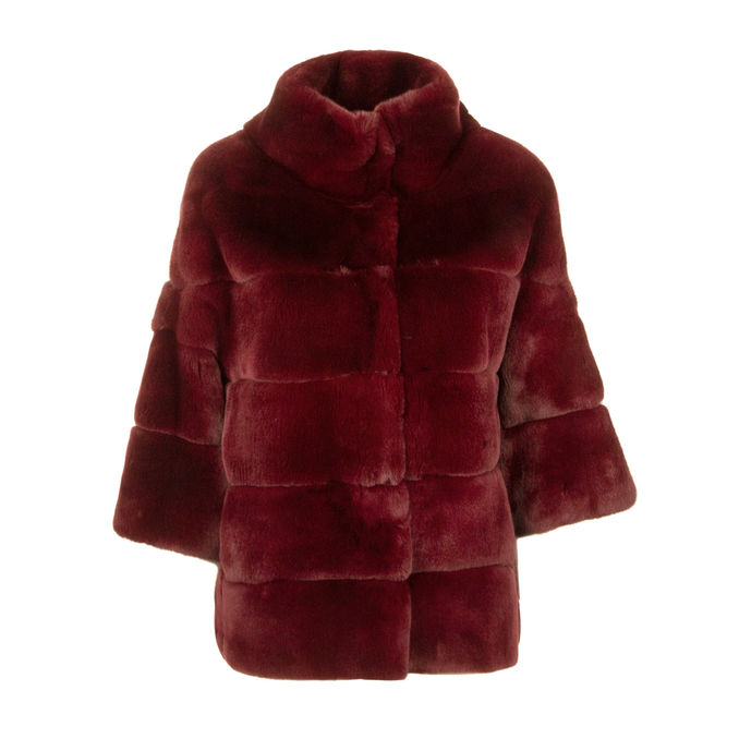 JACKET IN REX FUR Woman Wine 