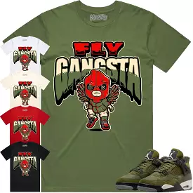 Jordan 4 Craft Olive 4s Shirt to Match - OLIVE FLY GANGSTA