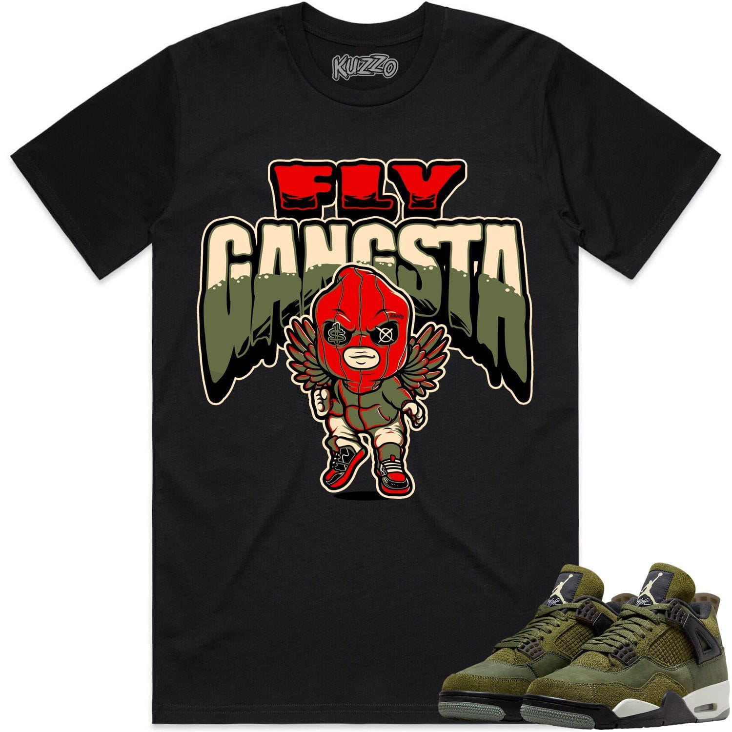 Jordan 4 Craft Olive 4s Shirt to Match - OLIVE FLY GANGSTA