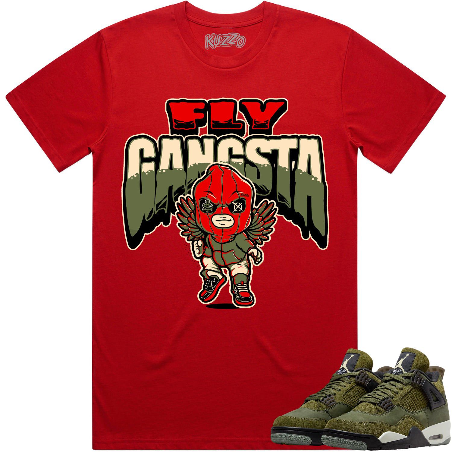 Jordan 4 Craft Olive 4s Shirt to Match - OLIVE FLY GANGSTA