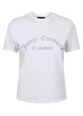 Juicy Couture Arched Diamante Noah T-shirt - White