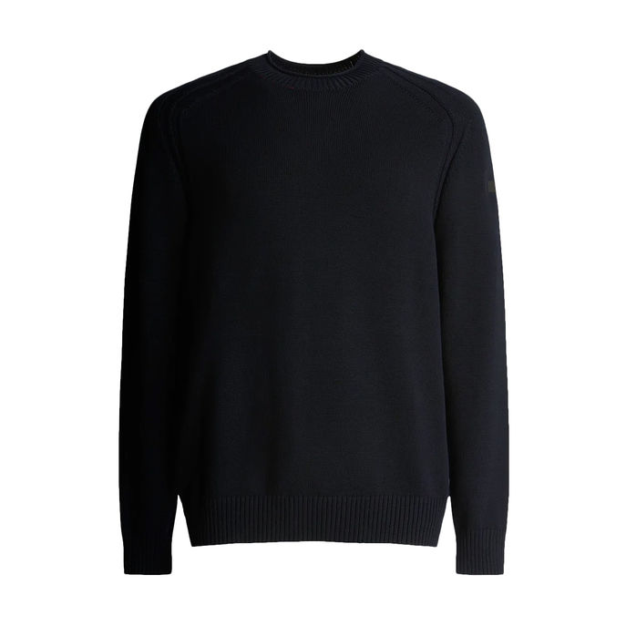 KNIT COTTON PLAIN ROUND Uomo Blue Black