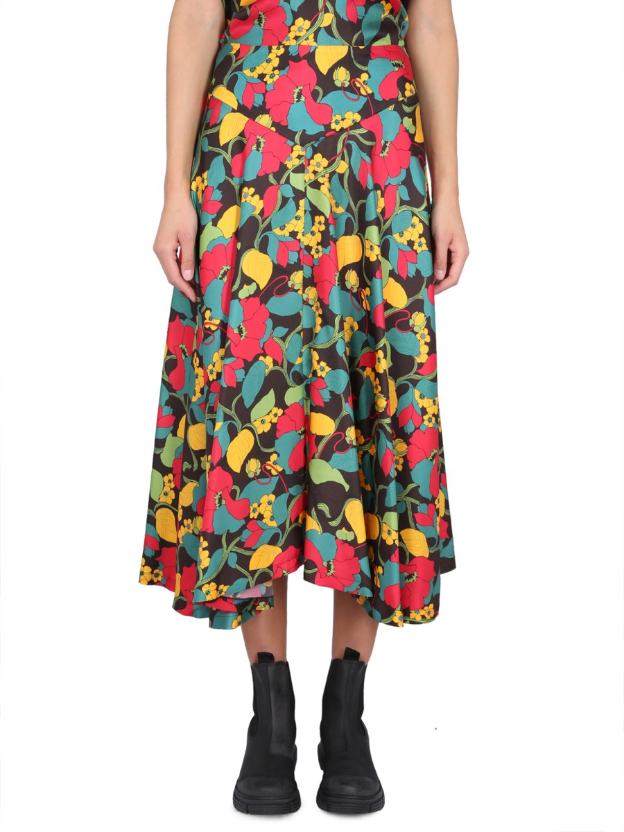 LA DOUBLEJ    MILANO SILK TWILL SKIRT