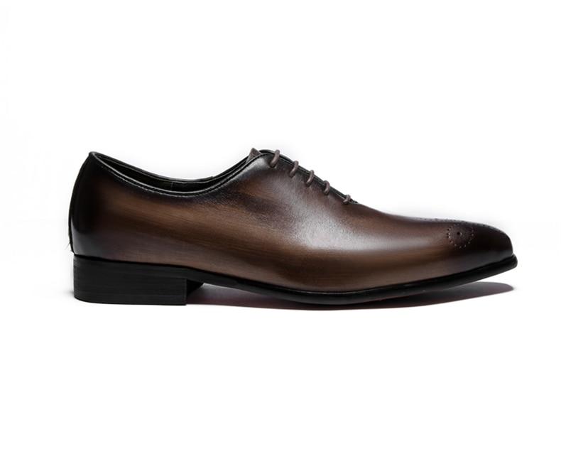 Leather Oxford Brogues Men’s Formal Lace-Up Shoes for Office and Wedding