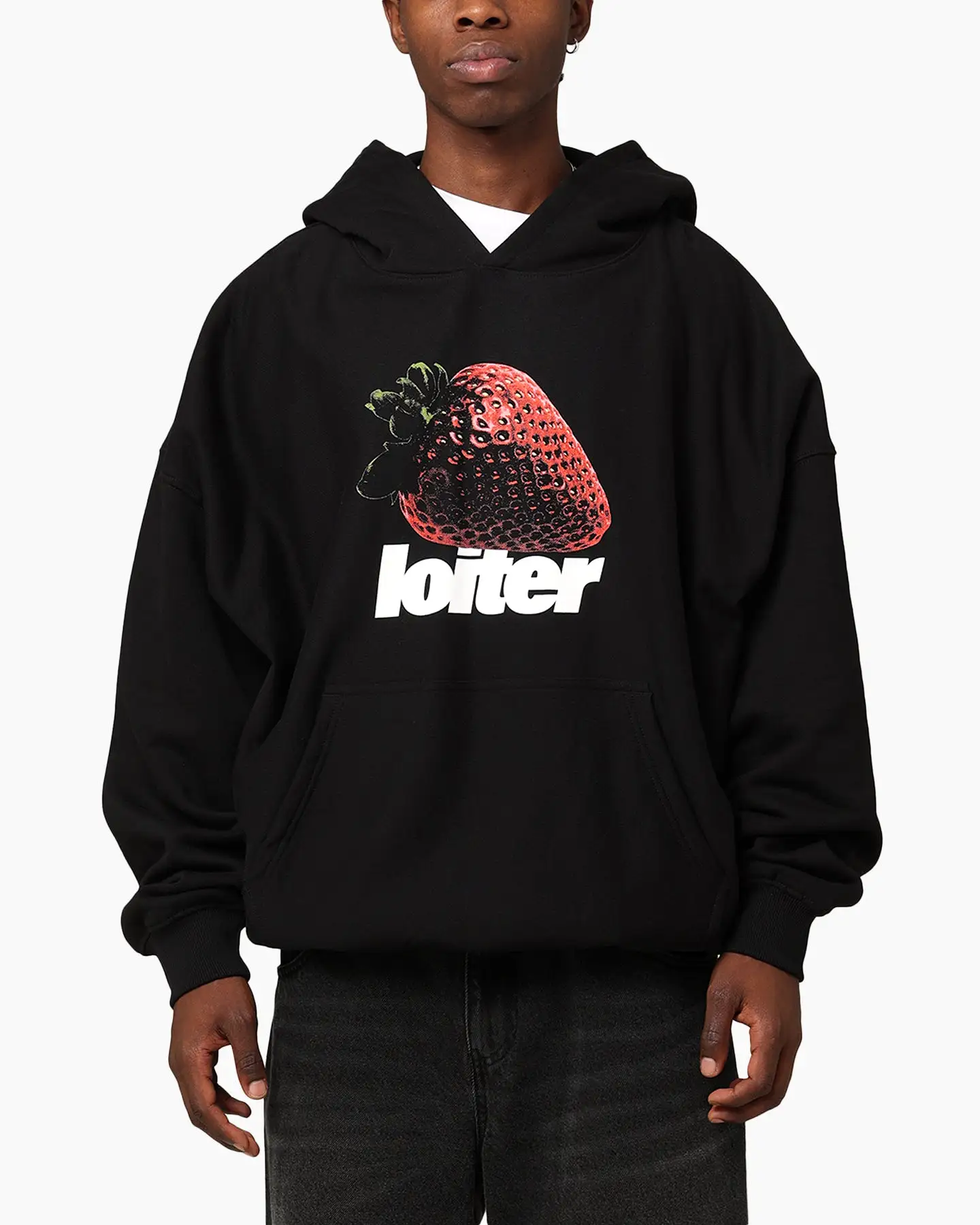 Loiter Strawberry Hoodie Black