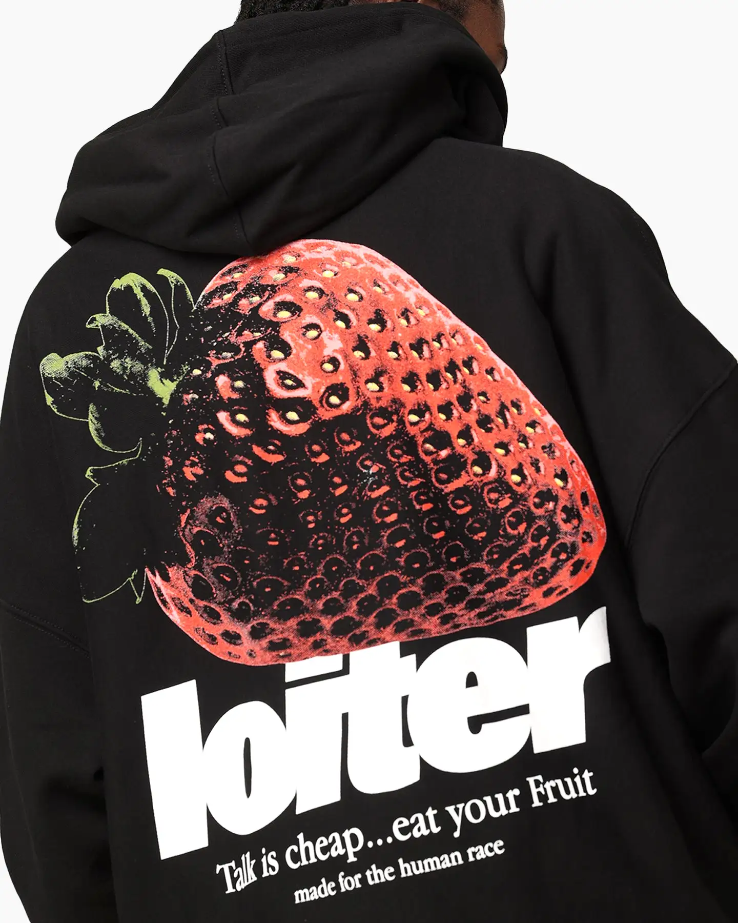 Loiter Strawberry Hoodie Black