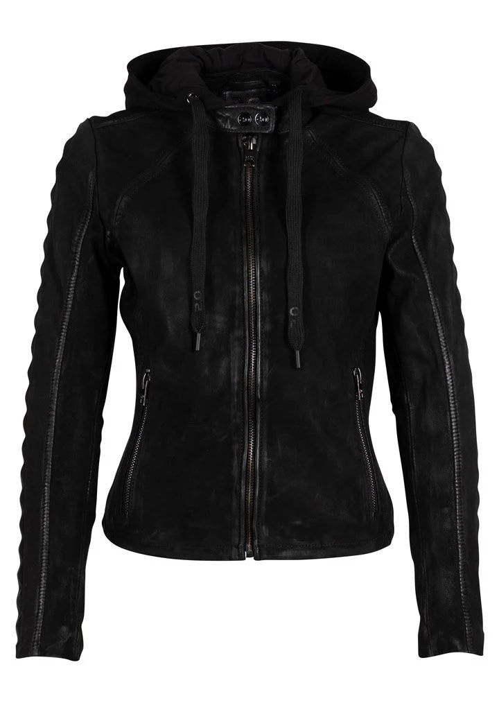 Maritius Leanna RF Leather Jacket in Black