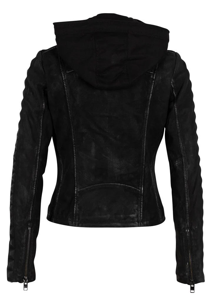 Maritius Leanna RF Leather Jacket in Black