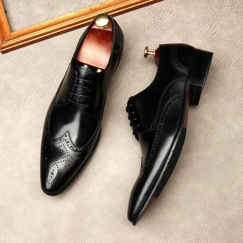 Men  Dress Shoes -  Edgardo Oxford Leather Shoes