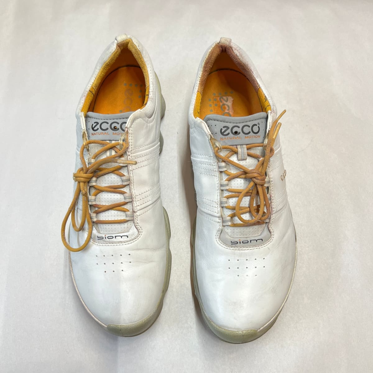 Men’s Ecco Biom Golf Shoe • White  Hydromax Yak Leather • Size 45