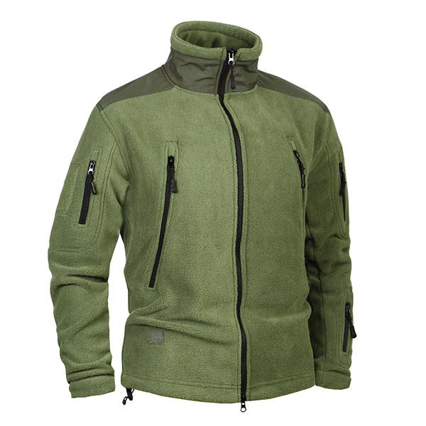 Men's Fleece Warm Military Coats Outerwear with Multi Pockets