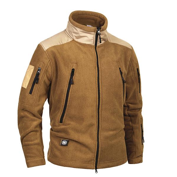 Men's Fleece Warm Military Coats Outerwear with Multi Pockets