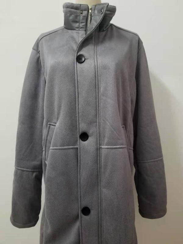 Mid-Length Loose Zipper Men Winter Coat