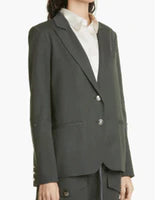 Military Italian Wool Twill Boyfriends Blazer