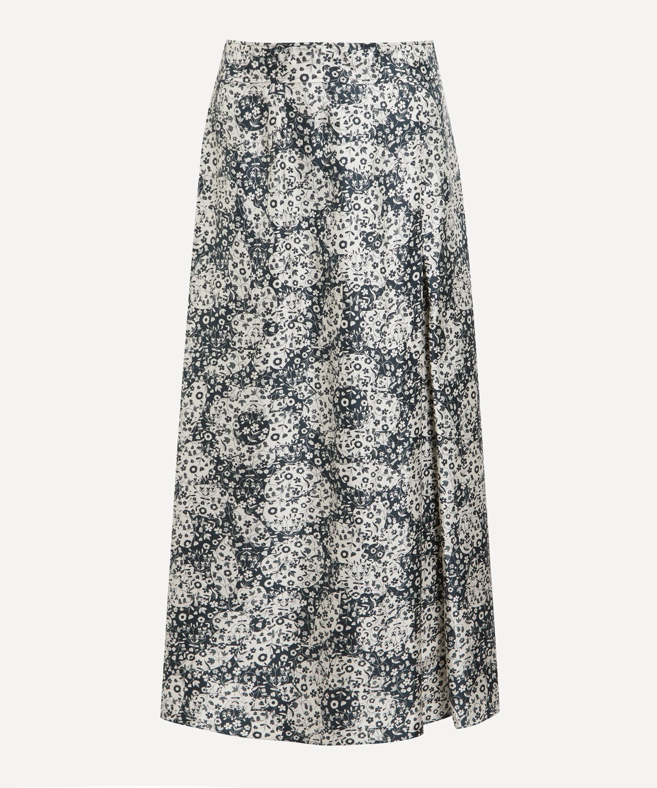 Mirabelle Mono Silk Twill Canapé Soft Wrap Skirt