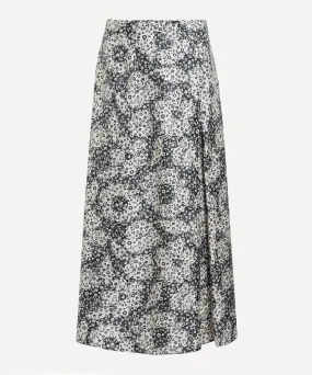 Mirabelle Mono Silk Twill Canapé Soft Wrap Skirt