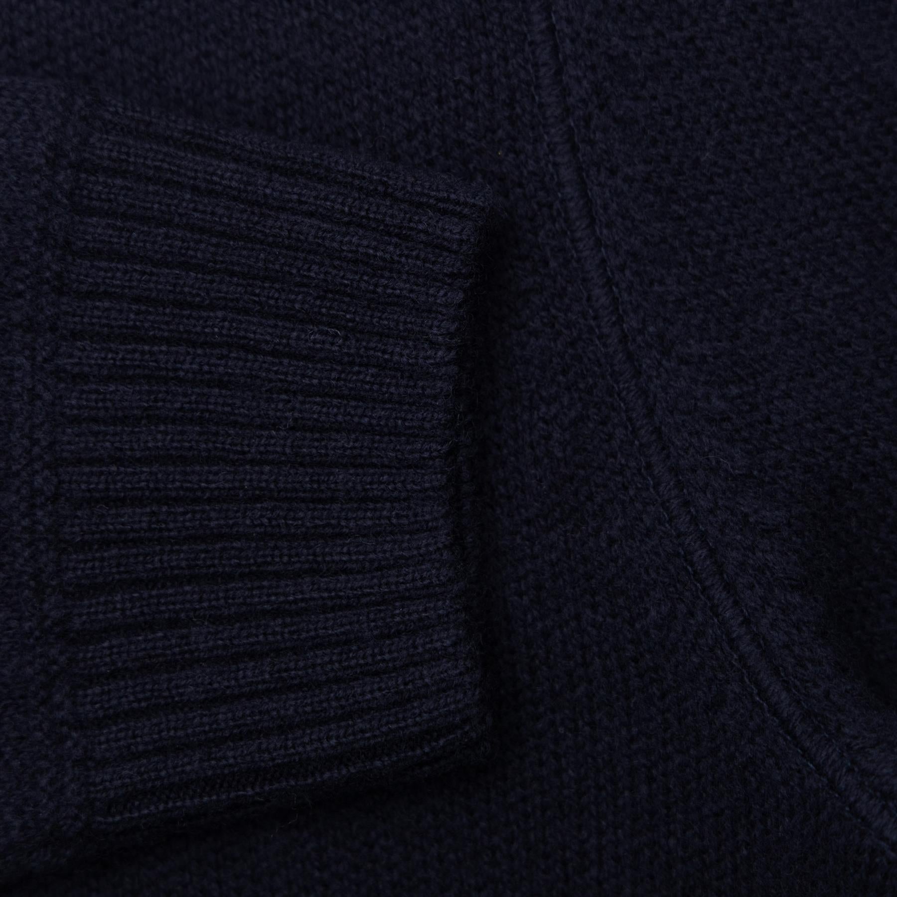 Mistico Knitted Wool Regular Fit Hoodie Dark Blue - W23