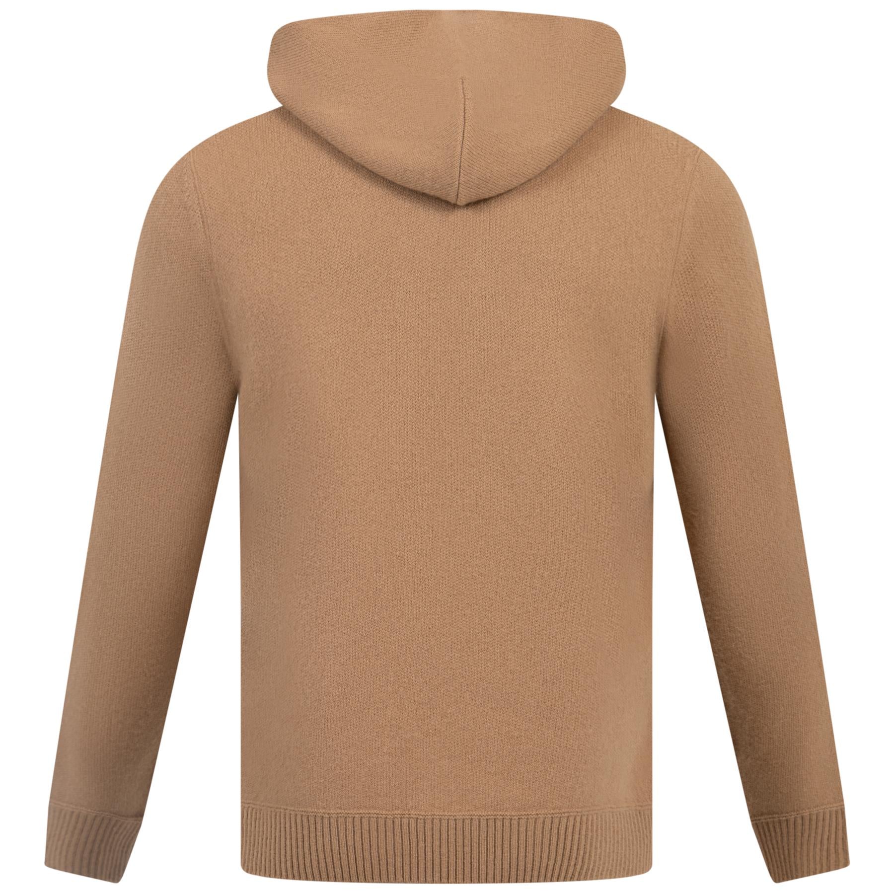 Mistico Knitted Wool Regular Fit Hoodie Medium Beige - W23