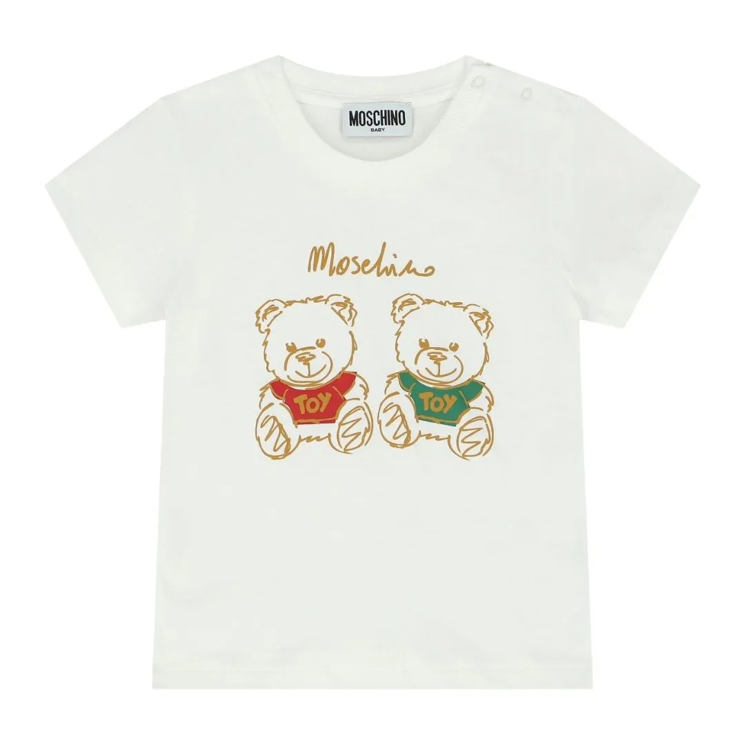 Moschino T-Shirt Twin Bear White