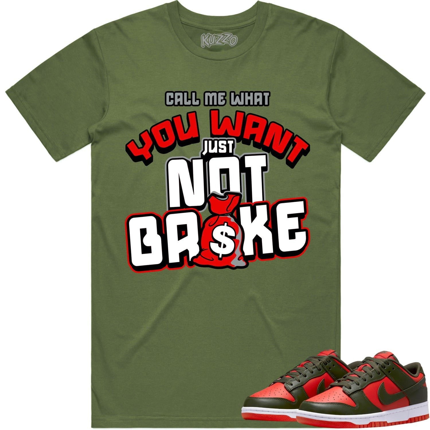 Mystic Red Dunks Shirt to Match - RED NOT BROKE