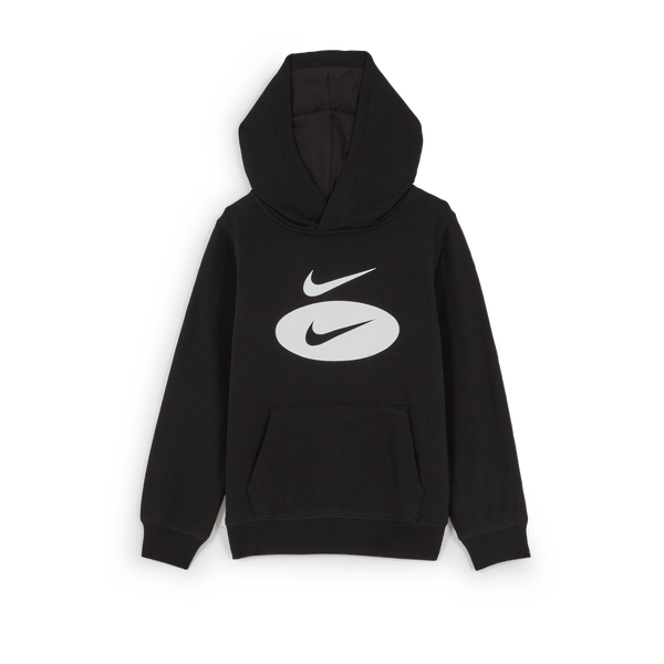 NIKE JUNIOR SWOOSH PULLOVER BLACK HOODIE