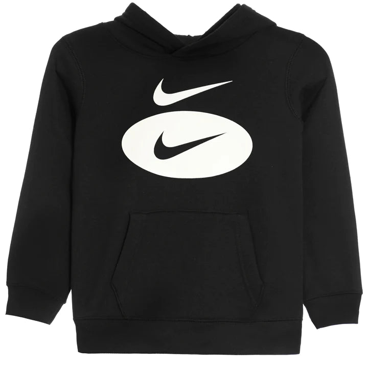 NIKE JUNIOR SWOOSH PULLOVER BLACK HOODIE