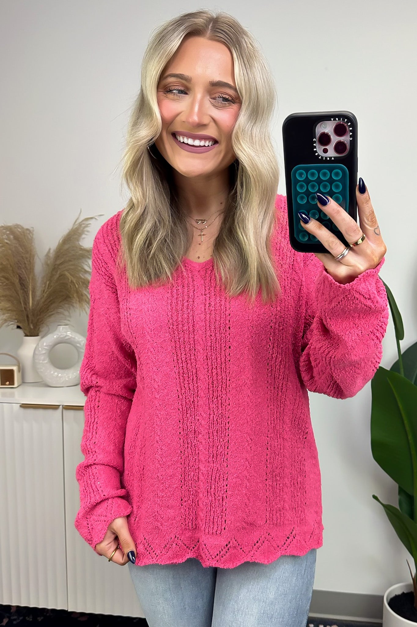 Notable Sensation Crochet Trim Sweater - FINAL SALE