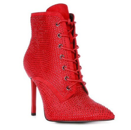 Nyra Stone Lace Up Booties