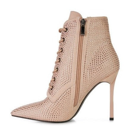 Nyra Stone Lace Up Booties