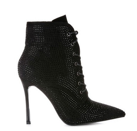 Nyra Stone Lace Up Booties