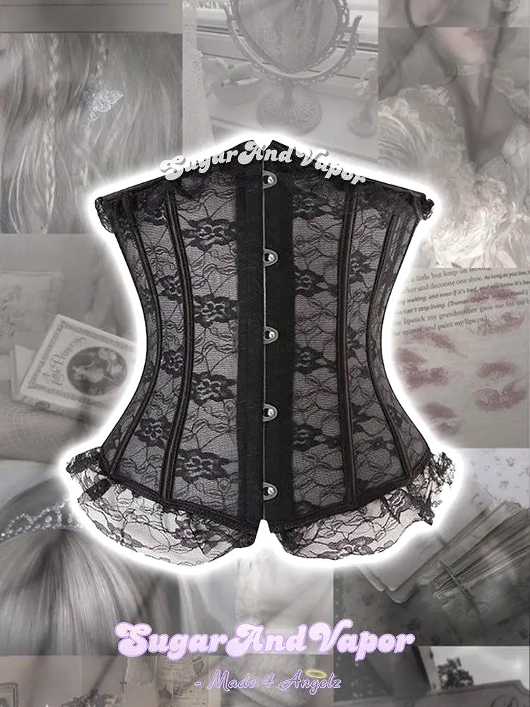 Onyx See-through Lace Underbust Corset