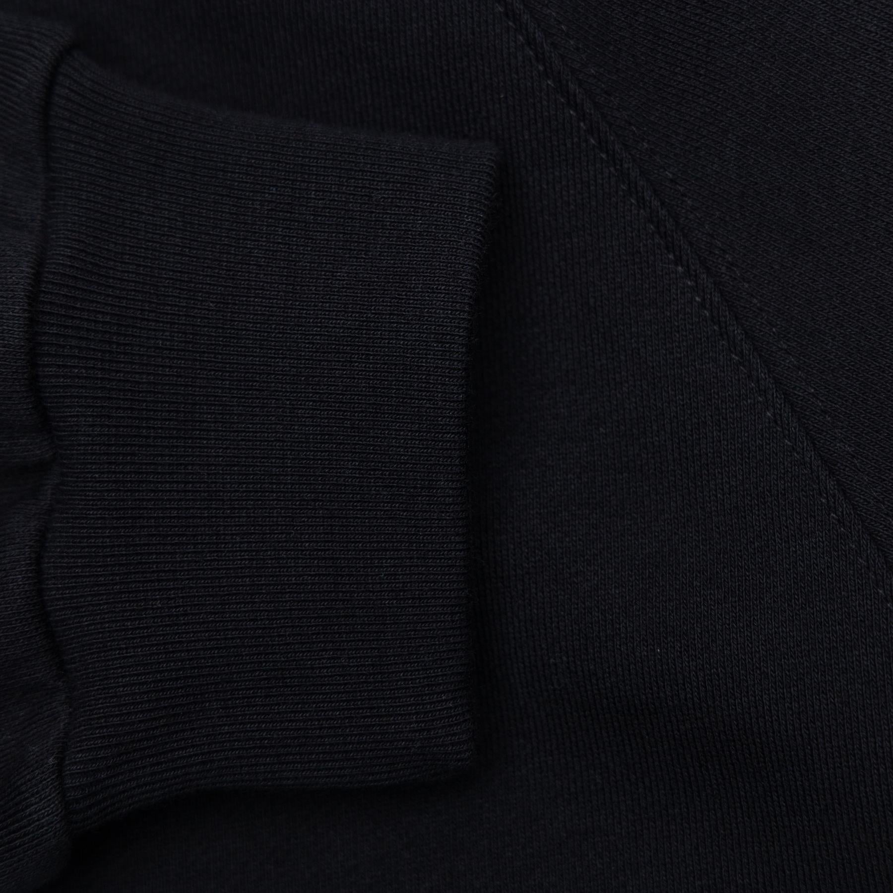 Organic Knitted Cotton Logo Hoodie Black - 2024