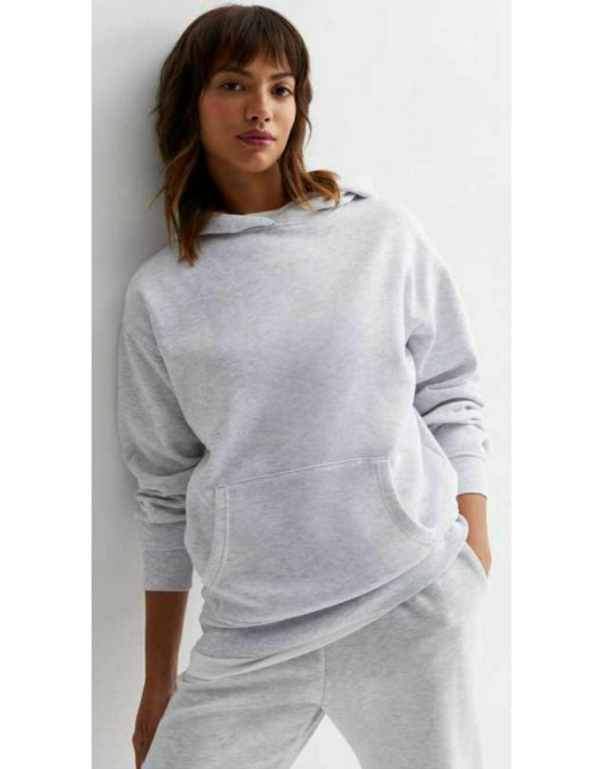 Pale Grey Pocket Front Hoodie