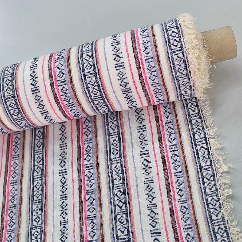 Polyester Colourwoven Stripe - White