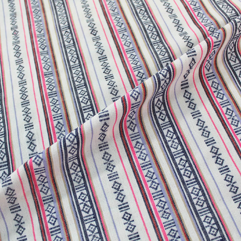 Polyester Colourwoven Stripe - White