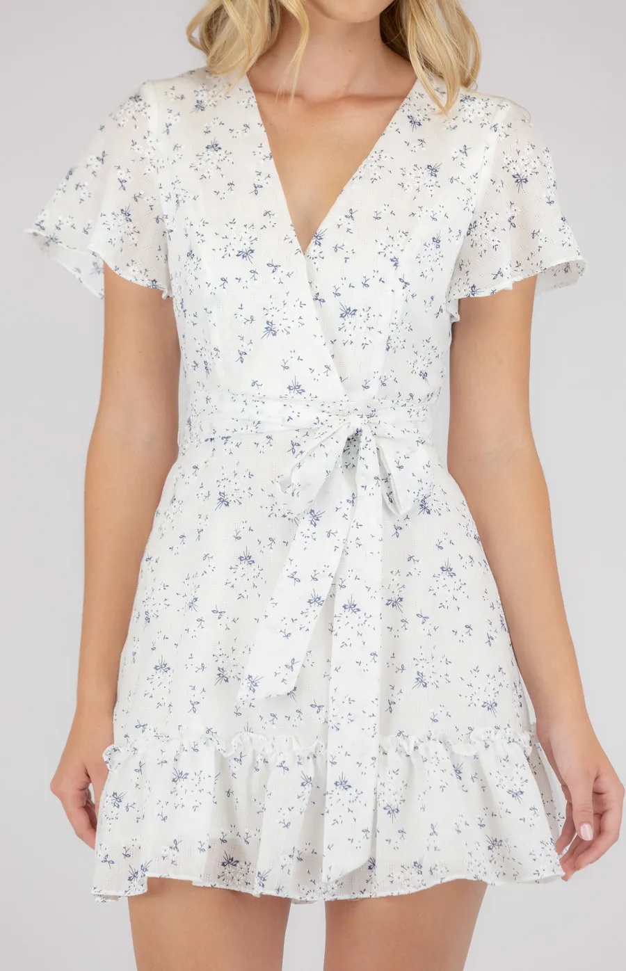 Printed Cotton Dress with Ruffle Hem Detail (SDR752B)