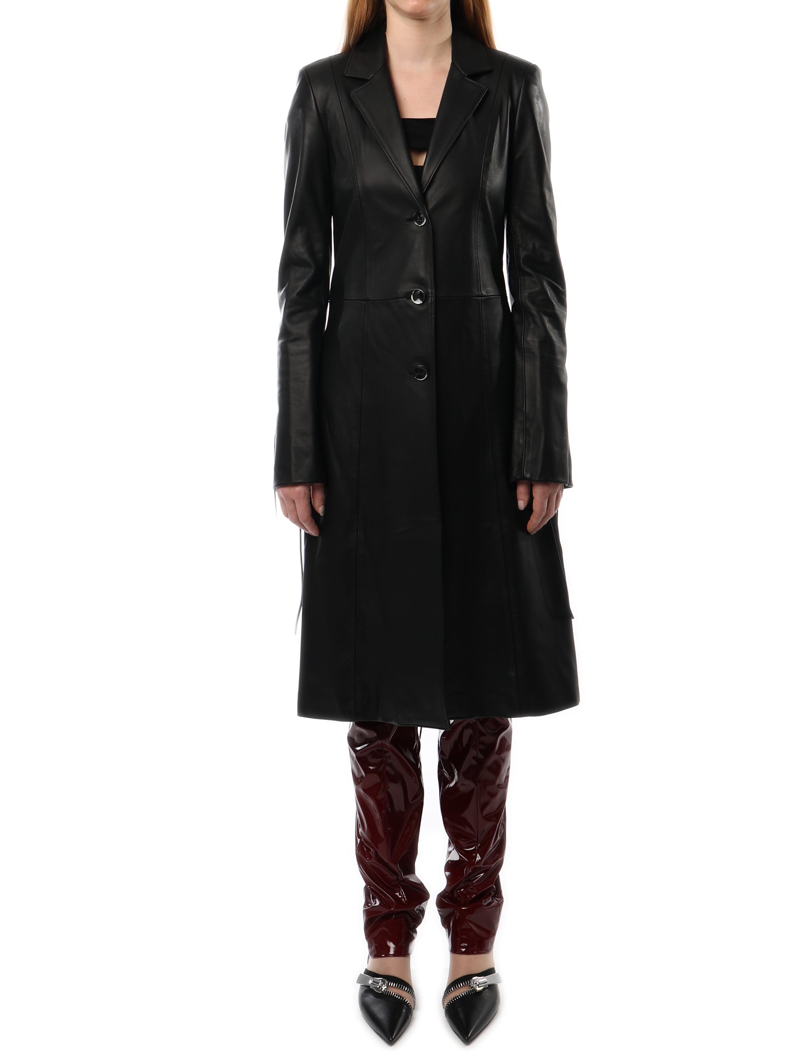 PRISCAVera Leather Laced Trench Coat