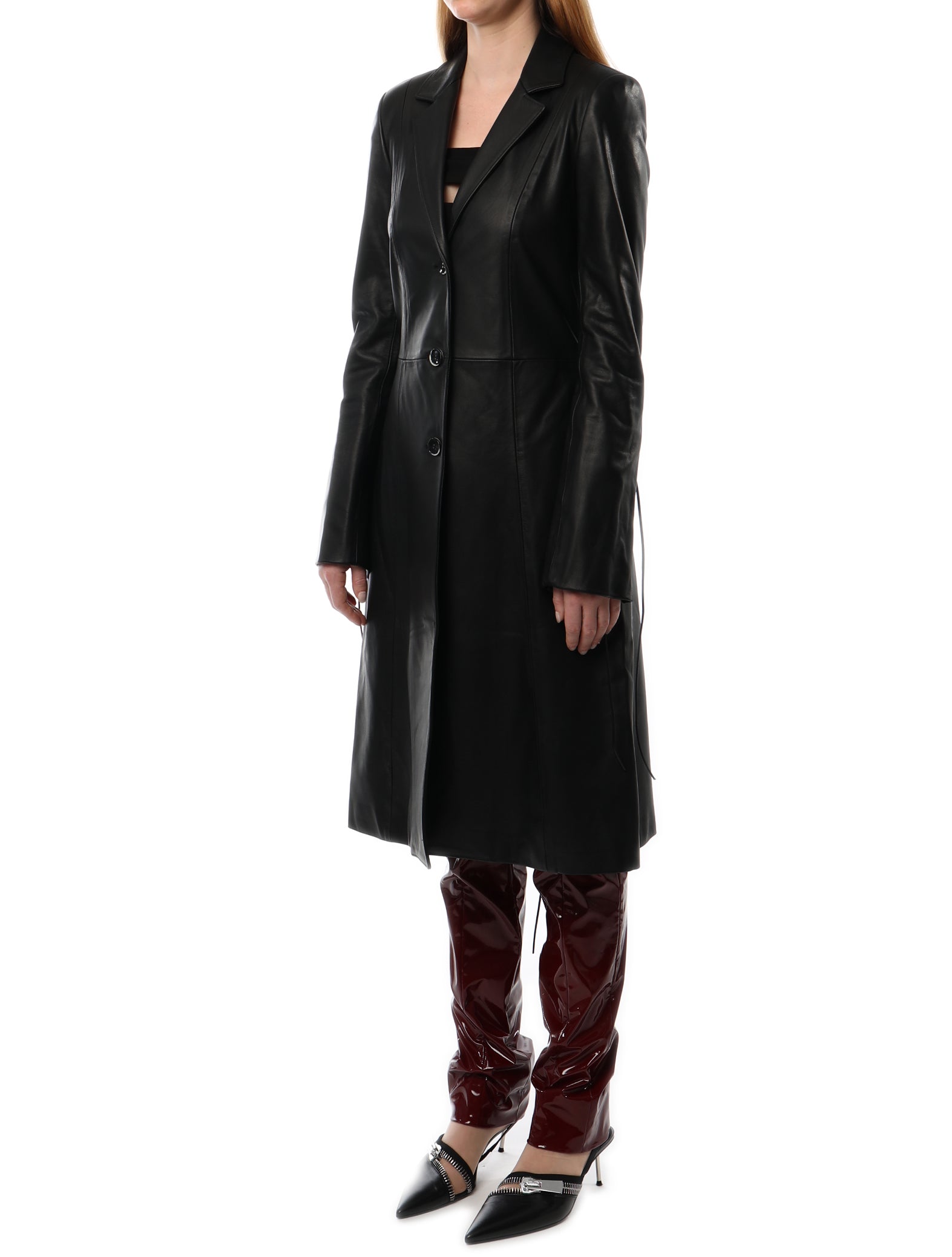 PRISCAVera Leather Laced Trench Coat