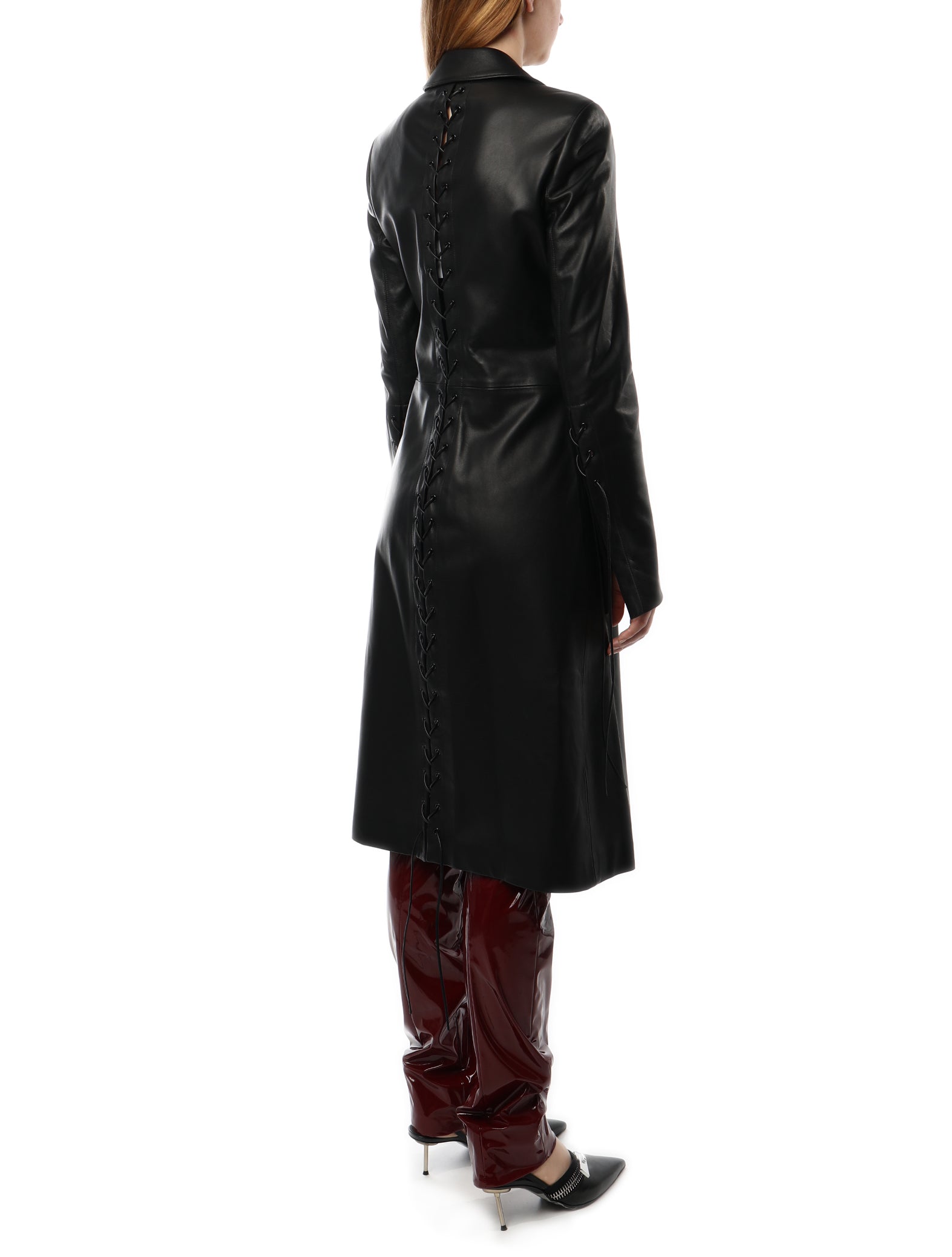 PRISCAVera Leather Laced Trench Coat