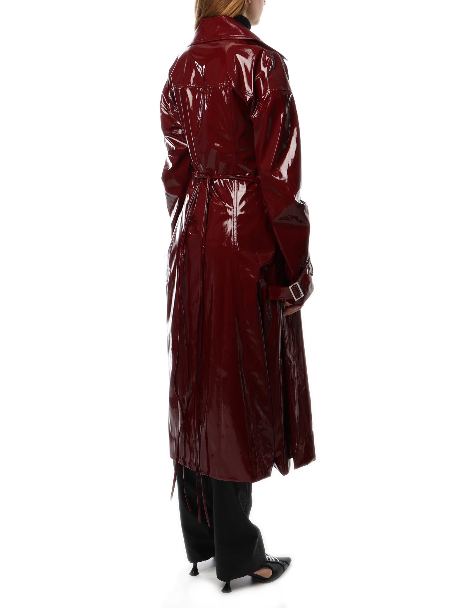 PRISCAVera Vinyl Laced Trench Coat