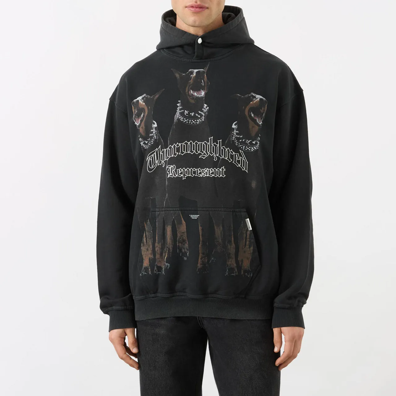 REPRESENT Thoroughbred Print Hoodie - Black