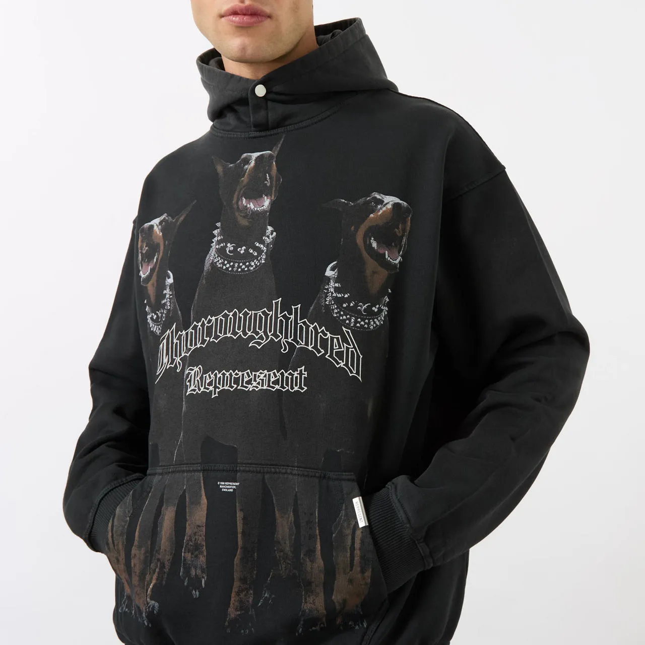 REPRESENT Thoroughbred Print Hoodie - Black