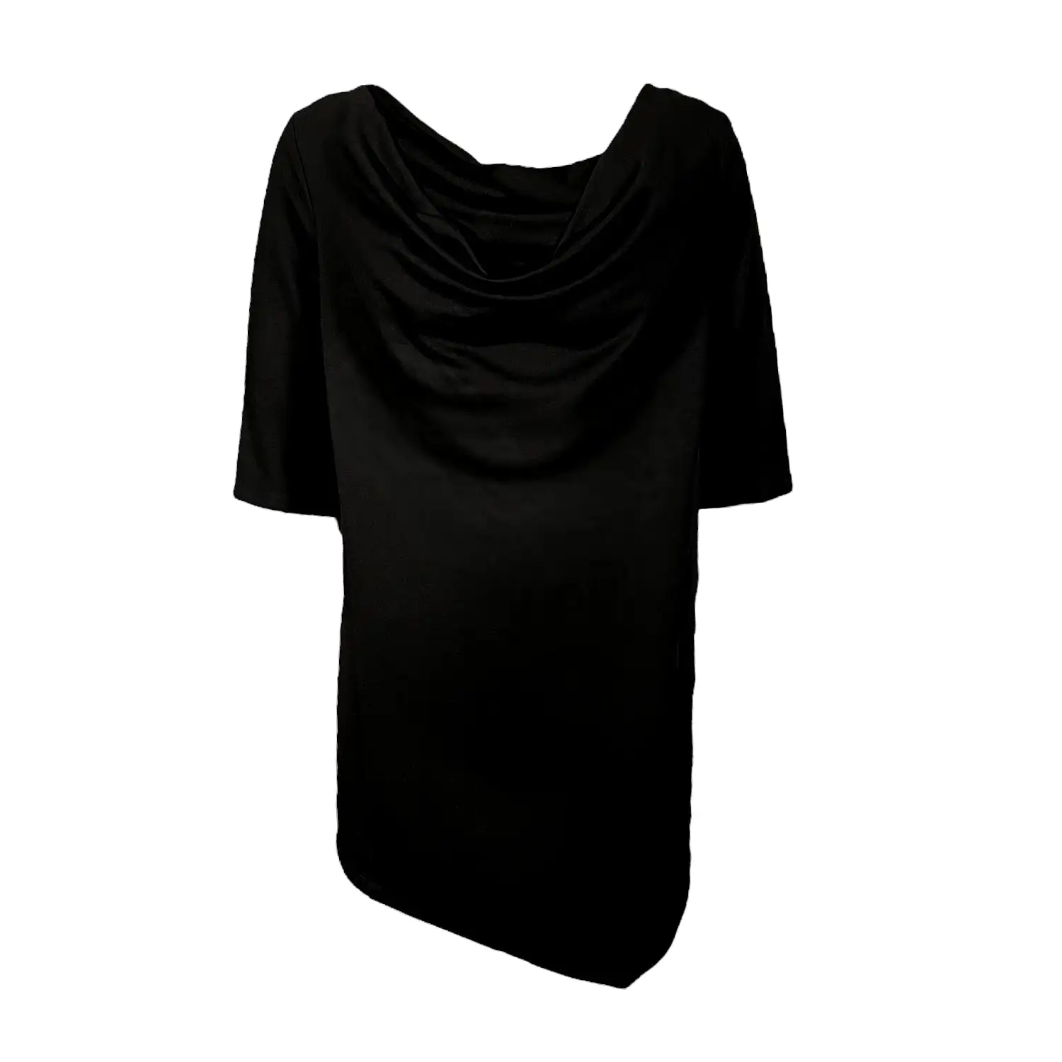 Stretch Mid-Weight Knit Draped Neck Tunic - The Wall